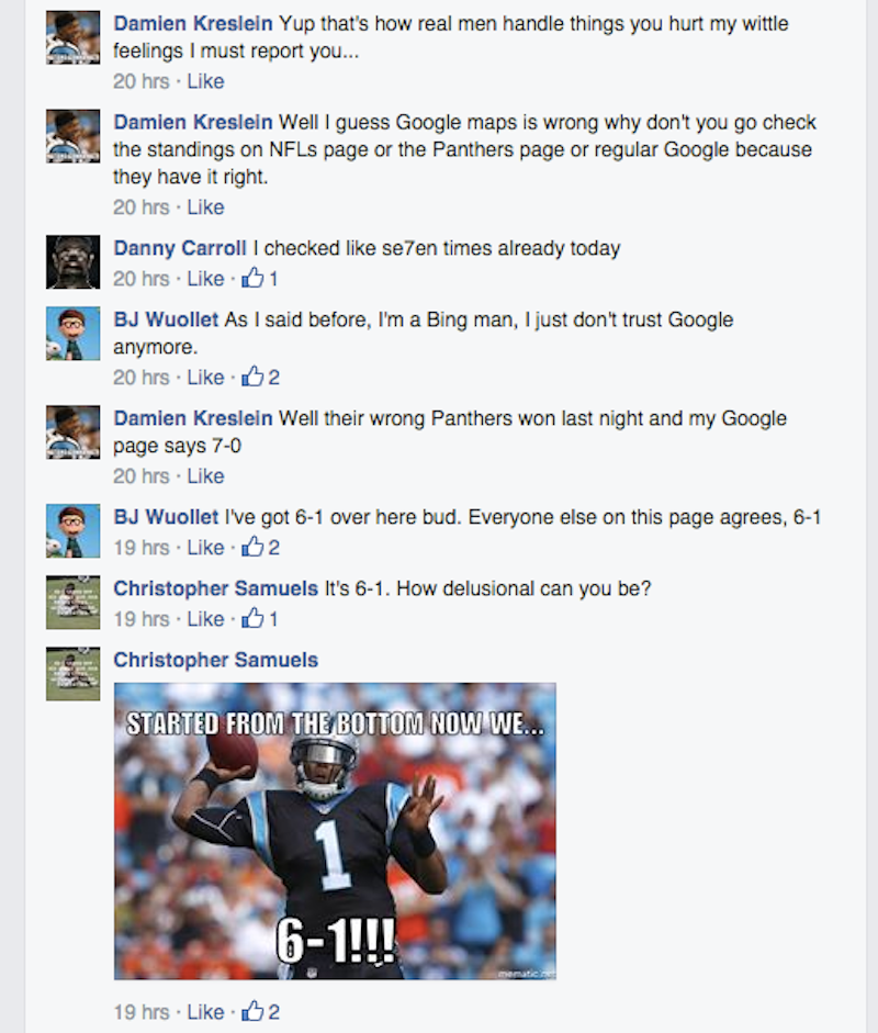 Illustration for article titled The Best And Dumbest Meme Is Unfolding On The Panthers' Facebook Page